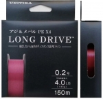 Шнур Unitika Long Drive PE X4 150m #0.2 Pink